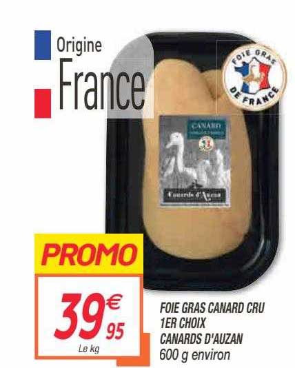 foie gras canard cru 1er choix canards d'auzan