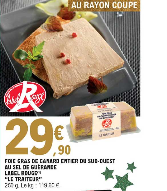 foie gras de canard entier du sud-ouest au sel de guérande label rouge "le traiteur"