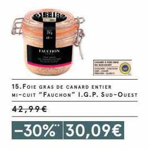 foie gras de canard entier mi-cuit "fauchon" i.g.p. sud-ouest
