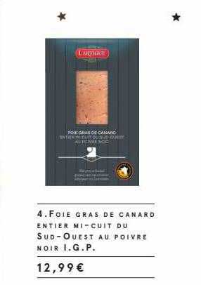 foie gras de canard entier mi-cuit du sud-ouest au poivre noir i.g.p.