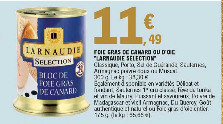 foie gras de canard ou d'oie "larnaudie sélection"