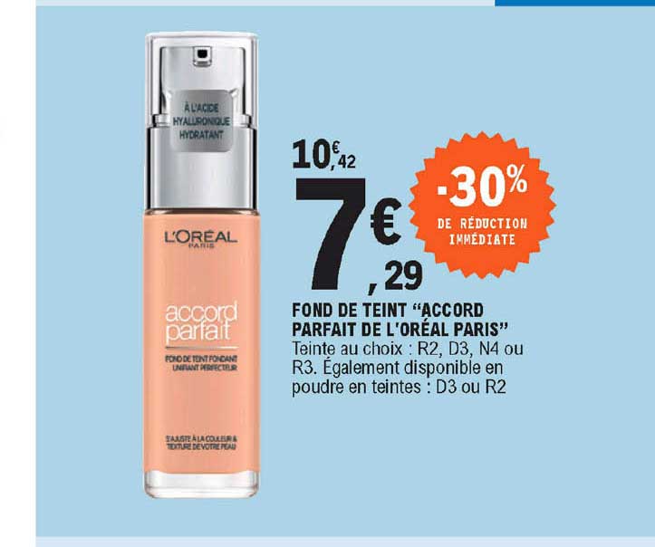 fond de teint "accord parfait de l'oréal paris"