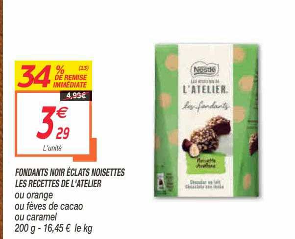 fondants noir éclats noisettes les recettes de l'atelier