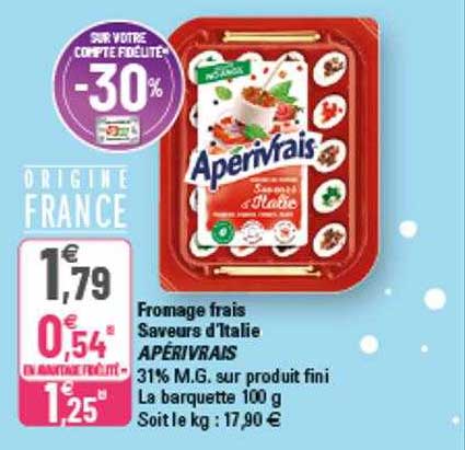 fromage frais saveurs d'italie apérivrais