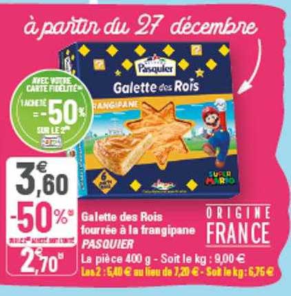 galette des rois fourrée à la frangipane pasquier