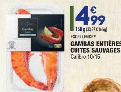 Gambas Entières Cuites Sauvages Excellence