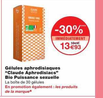 gélules aphrodisiaques "claude aphrodisiacs" bio puissance sexuelle