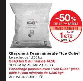 glaçons à l'eau minérale "ice cube"