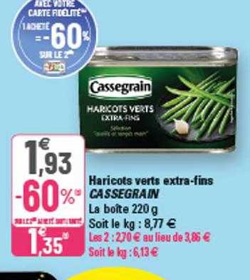 haricots verts extra-fins cassegrain