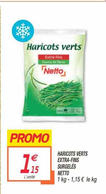 haricots verts extra-fins surgelés netto