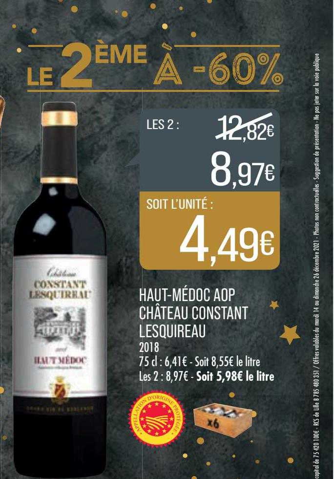 haut-médoc aop château constant lesquireau 2018
