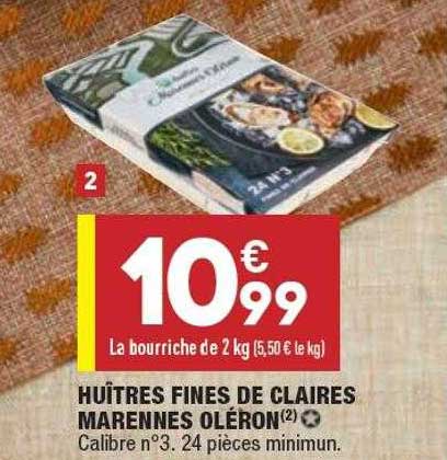 huîtres fines de claires marennes oléron