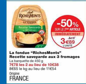 la fondue "richesMonts" recette savoyarde aux 3 fromages