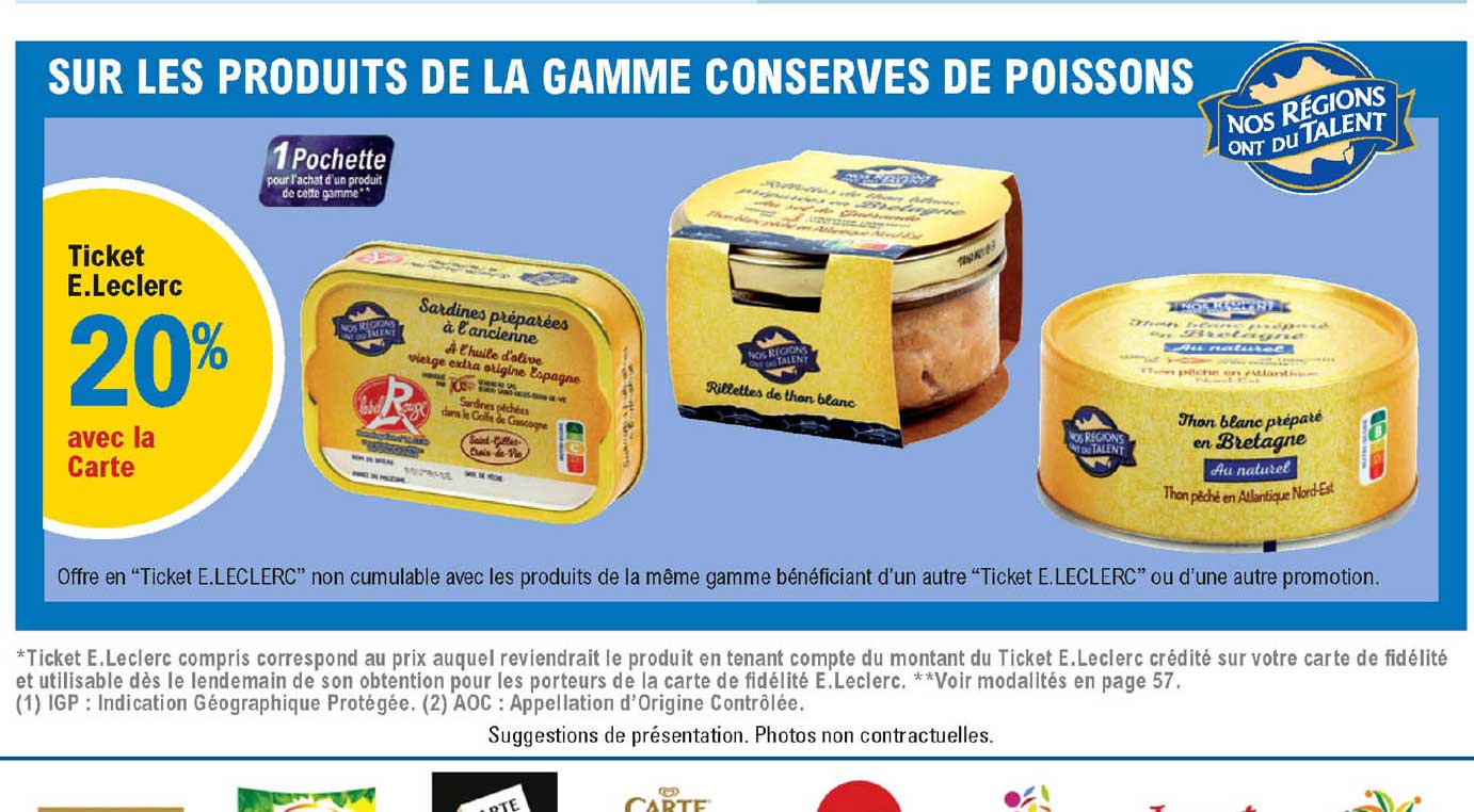 la gamme conserves de poissons nos régions ont du talent