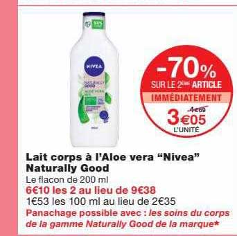 lait corps à l'aloé vera "nivea" naturally good