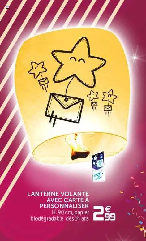 lanterne volante avec carte à personnaliser
