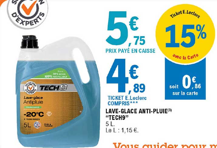 lave-glace anti-pluie "tech9"