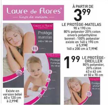le protège-matelas, le protège-oreiller laure de flores