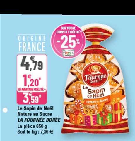 le sapin de noël nature au sucre la fournée dorée