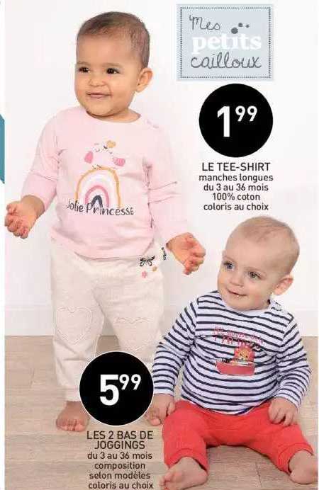 le tee-shirt, les 2 bas de joggings mes petits cailloux