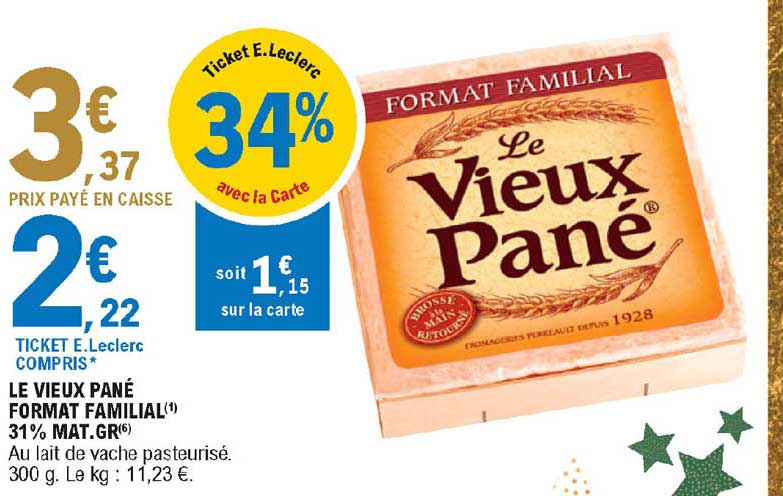 le vieux pané format familial 31% mat. gr.