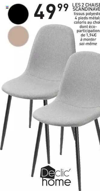 Les 2 Chaise Scandinave Declic' Home