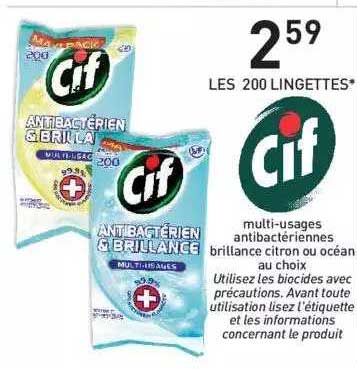 Les 200 Lingettes Cif