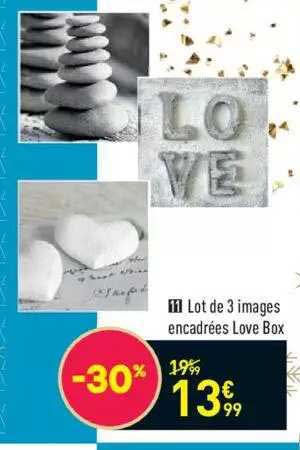 lot de 3 images encadrées love box