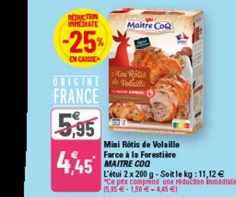 mini rôtis de volaille farce à la forestière maître coq