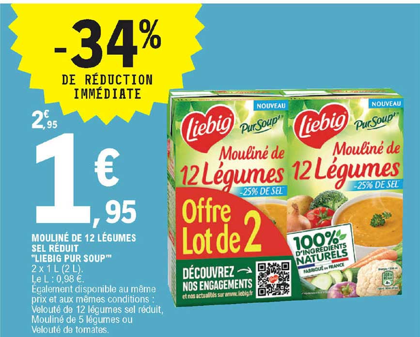 mouliné de 12 légumes sel réduit "liebig pur soup"