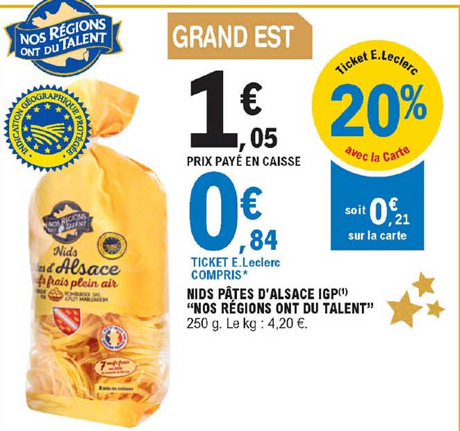 nids pâtes d'alsace igp "nos régions ont du talent"