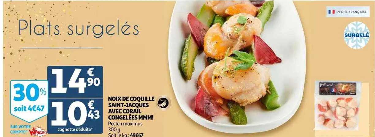 noix de coquille saint-jacques avec corail congelées mmm!