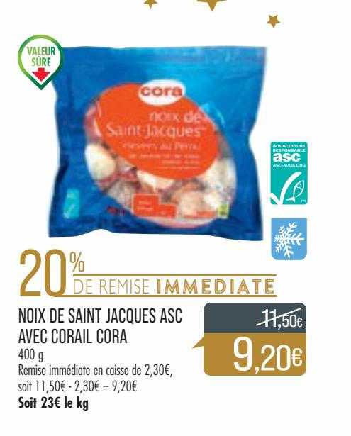noix de saint jacques asc avec corail cora