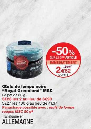 oeufs de lompe noirs "royal greenland" msc
