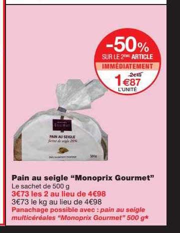 Pain Au Seigle "monoprix Gourmet"