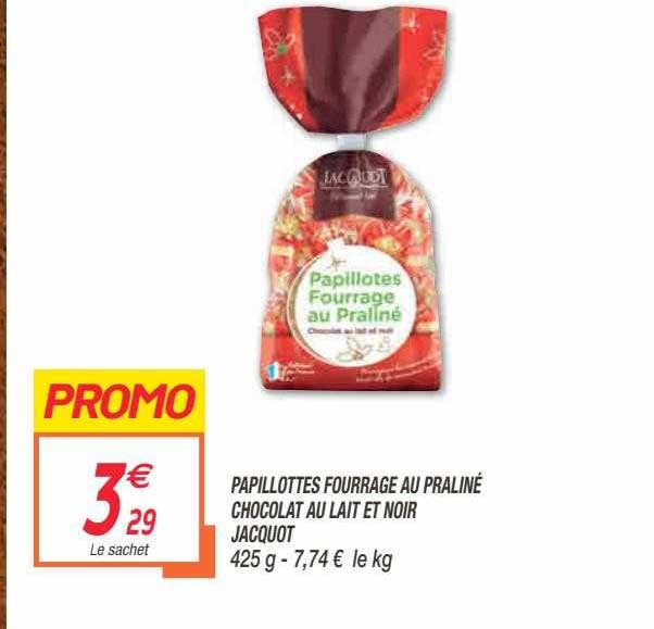 papillotes fourrage au praliné chocolat au lait et noir jacquot
