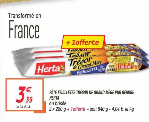 pâte feuilletée trésor de grand mère pur beurre herta