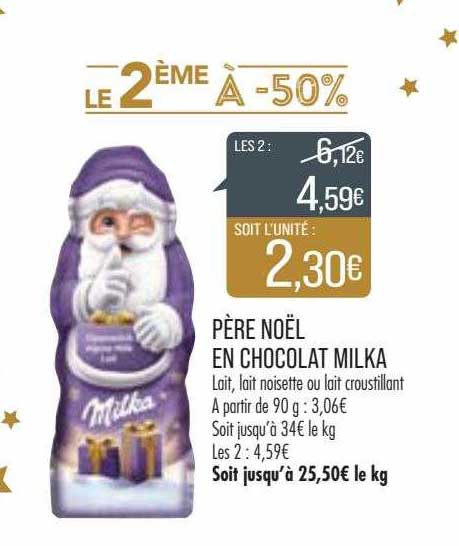père noël en chocolat milka
