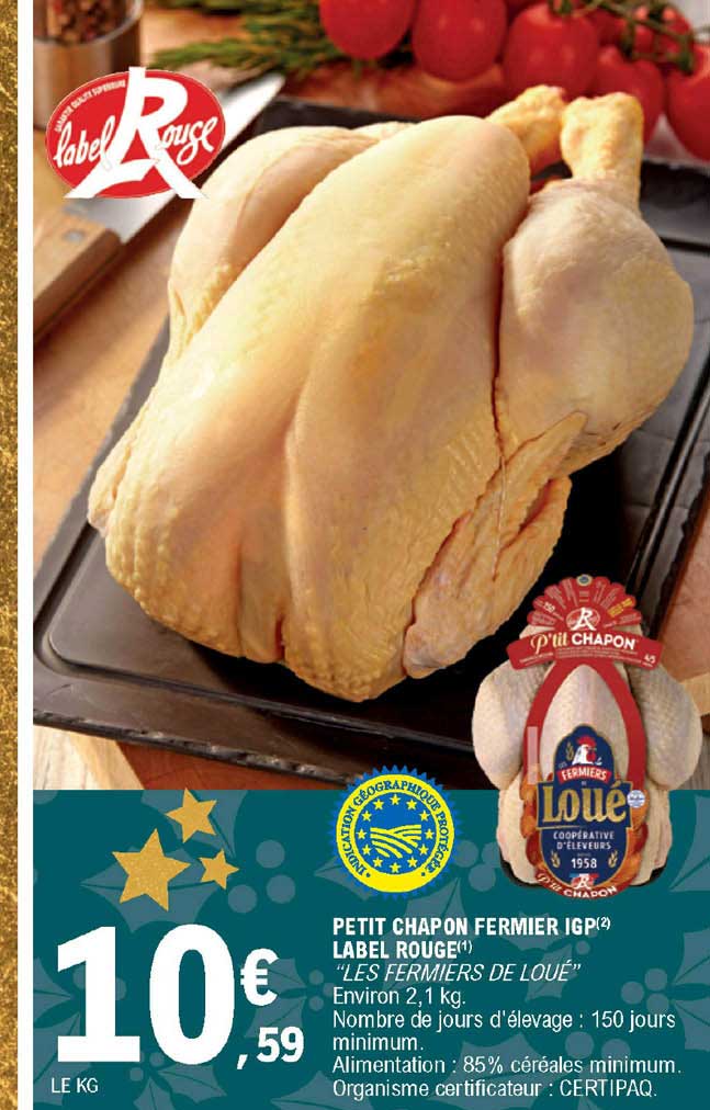 petit chapon fermier igp label rouge "les fermiers de loué"