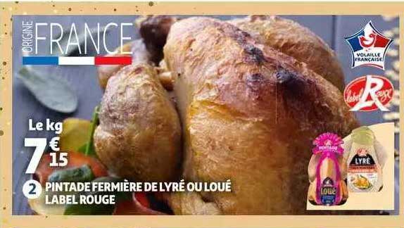 pintade fermière de lyré ou loué label rouge