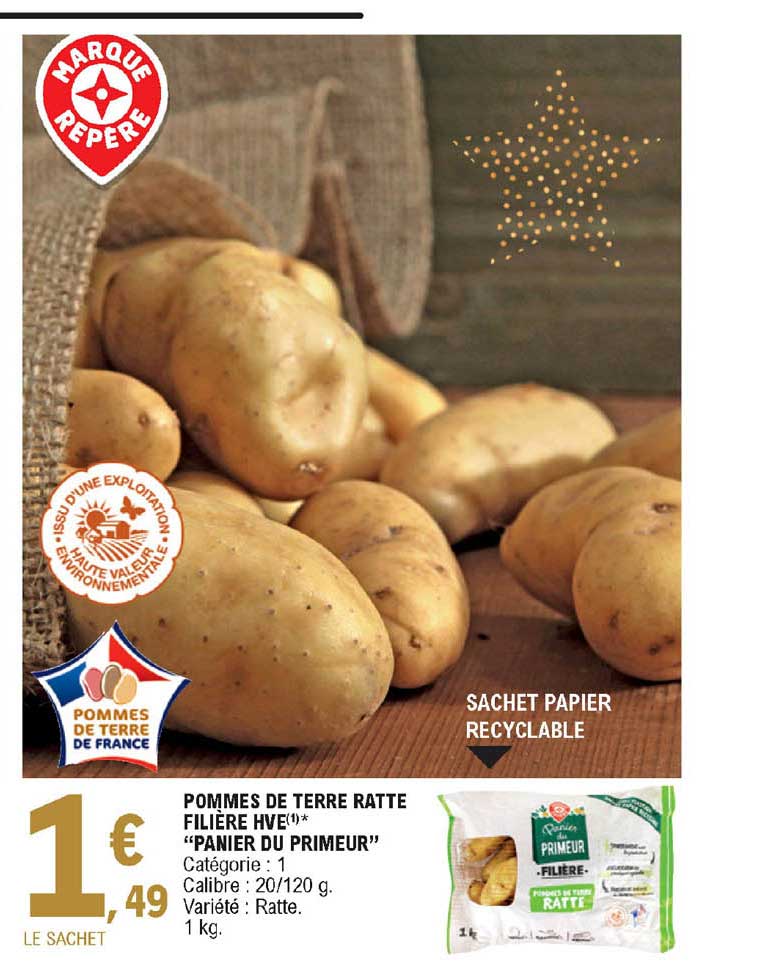 pommes de terre ratte filière hve "panier du primeur"
