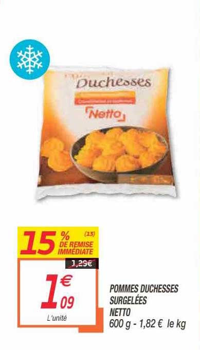 pommes duchesses surgelées netto