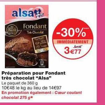 préparation pour fondant très chocolat "alsa"