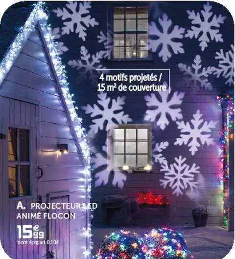 projecteur led animé flocon