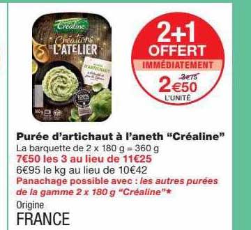 purée d'artichaut à l'aneth "créaline"