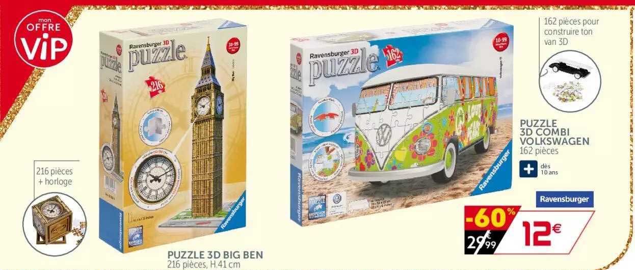 puzzle 3d big ben, puzzle 3d combi volkswagen