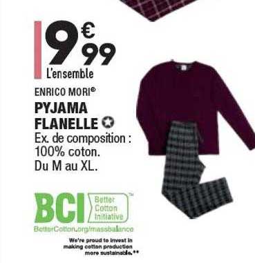 pyjama flanelle enrico mori