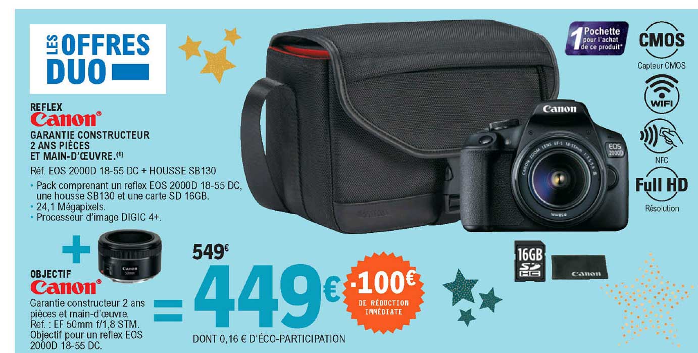 reflex canon + objectif canon