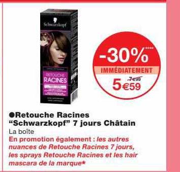 retouche racines "schwarzkopf" 7 jours châtain
