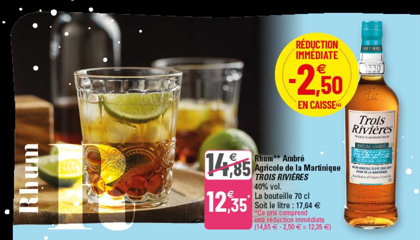 rhum ambré agricole de la martinique trois rivières